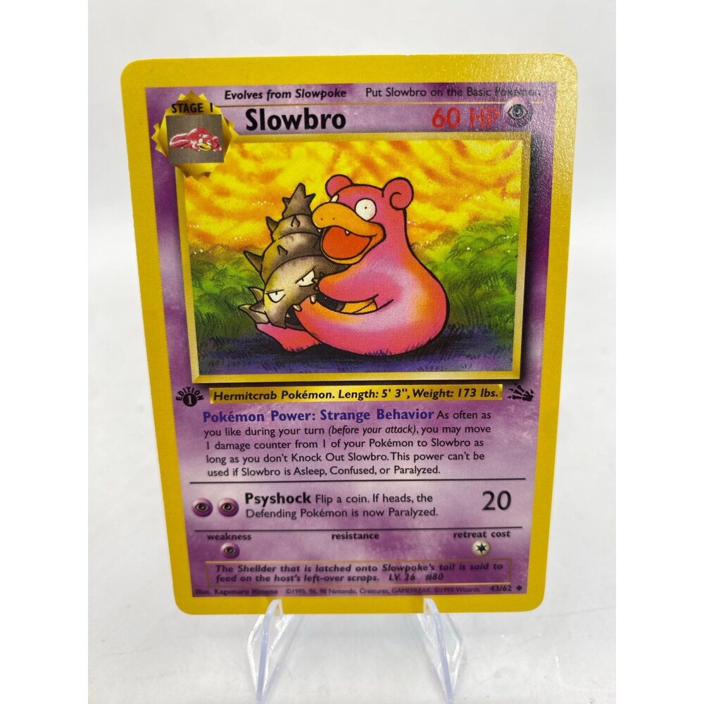 Pokémon Slowbro Fossil Uncommon 43/62 1st Edition 1999 English Regular nm